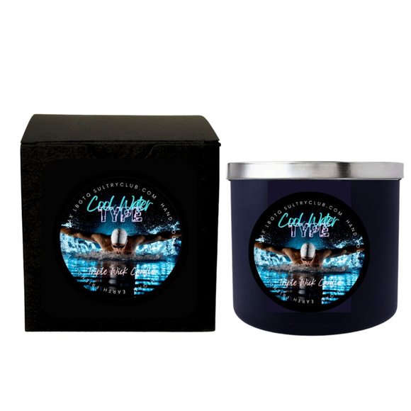 COOL WATER TYPE 16 OZ TRIPLE WICK CANDLE - Picture 2 of 2